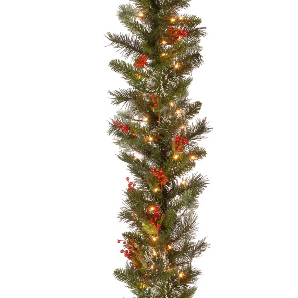 Three Posts Wintry Pine Prelit Faux Garland 108" 9ft from Wayfair